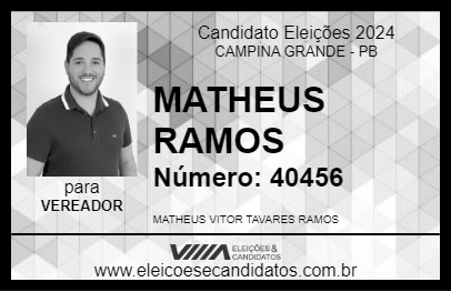 Candidato MATHEUS RAMOS 2024 - CAMPINA GRANDE - Eleições