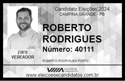 Candidato ROBERTO RODRIGUES 2024 - CAMPINA GRANDE - Eleições