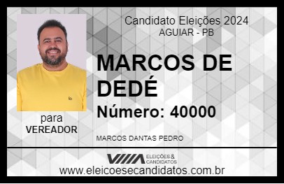 Candidato MARCOS DE DEDÉ 2024 - AGUIAR - Eleições