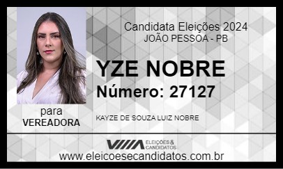 Candidato YZE NOBRE 2024 - JOÃO PESSOA - Eleições