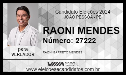 Candidato RAONI MENDES 2024 - JOÃO PESSOA - Eleições