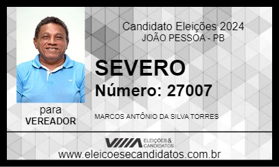 Candidato SEVERO 2024 - JOÃO PESSOA - Eleições