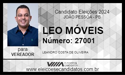 Candidato LEO MÓVEIS 2024 - JOÃO PESSOA - Eleições