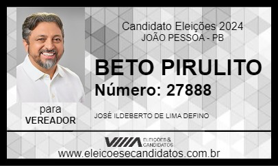 Candidato BETO PIRULITO 2024 - JOÃO PESSOA - Eleições