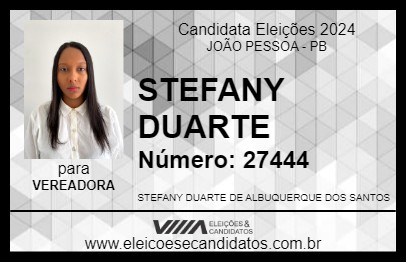 Candidato STEFANY DUARTE 2024 - JOÃO PESSOA - Eleições