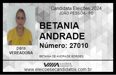 Candidato BETANIA ANDRADE 2024 - JOÃO PESSOA - Eleições