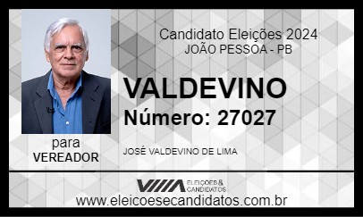 Candidato VALDEVINO 2024 - JOÃO PESSOA - Eleições