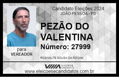 Candidato PEZÃO DO VALENTINA 2024 - JOÃO PESSOA - Eleições