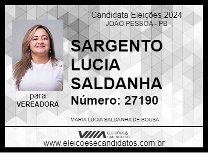 Candidato SARGENTO LUCIA SALDANHA 2024 - JOÃO PESSOA - Eleições