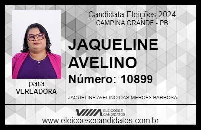 Candidato JAQUELINE AVELINO 2024 - CAMPINA GRANDE - Eleições