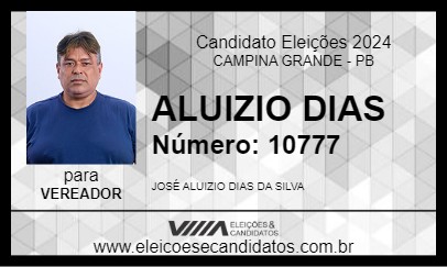 Candidato ALUIZIO DIAS 2024 - CAMPINA GRANDE - Eleições