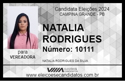 Candidato NATALIA RODRIGUES 2024 - CAMPINA GRANDE - Eleições