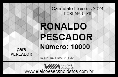 Candidato RONALDO PESCADOR 2024 - COREMAS - Eleições