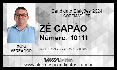 Candidato ZÉ CAPÃO 2024 - COREMAS - Eleições