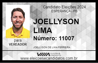 Candidato JOELLYSON LIMA 2024 - ESPERANÇA - Eleições