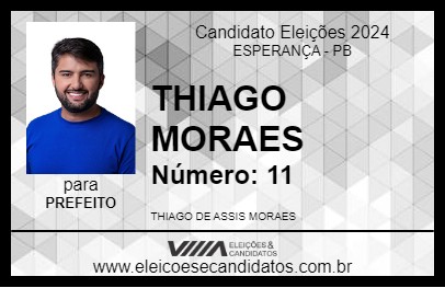 Candidato THIAGO MORAES 2024 - ESPERANÇA - Eleições