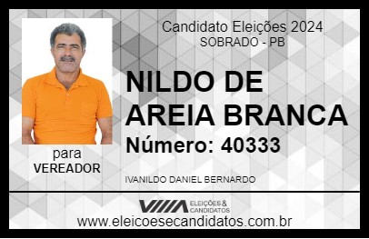 Candidato NILDO DE AREIA BRANCA 2024 - SOBRADO - Eleições