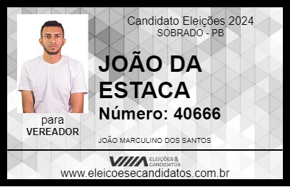 Candidato JOÃO DA ESTACA 2024 - SOBRADO - Eleições