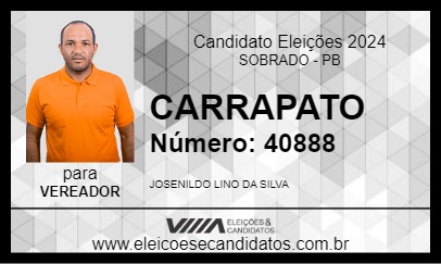 Candidato CARRAPATO 2024 - SOBRADO - Eleições