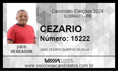 Candidato CEZARIO 2024 - SOBRADO - Eleições