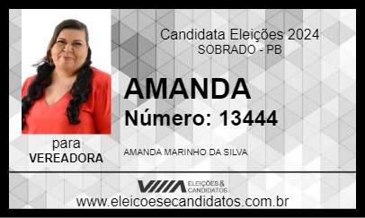 Candidato AMANDA 2024 - SOBRADO - Eleições