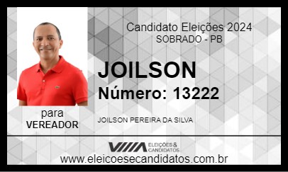 Candidato JOILSON 2024 - SOBRADO - Eleições