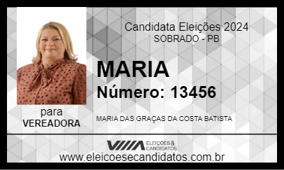 Candidato MARIA 2024 - SOBRADO - Eleições