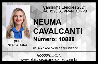 Candidato NEUMA CAVALCANTI 2024 - SÃO JOSÉ DE PIRANHAS - Eleições