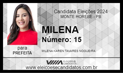 Candidato MILENA 2024 - MONTE HOREBE - Eleições