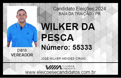 Candidato WILKER DA PESCA 2024 - BAÍA DA TRAIÇÃO - Eleições