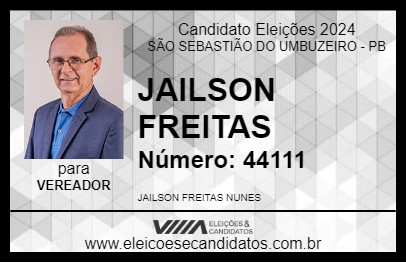 Candidato JAILSON FREITAS 2024 - SÃO SEBASTIÃO DO UMBUZEIRO - Eleições