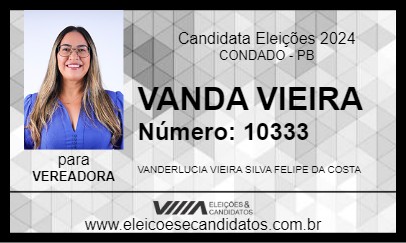 Candidato VANDA VIEIRA 2024 - CONDADO - Eleições