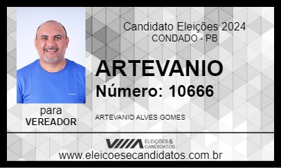 Candidato ARTEVANIO 2024 - CONDADO - Eleições