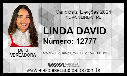 Candidato LINDA DAVID 2024 - NOVA OLINDA - Eleições