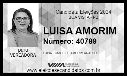 Candidato LUISA AMORIM 2024 - BOA VISTA - Eleições