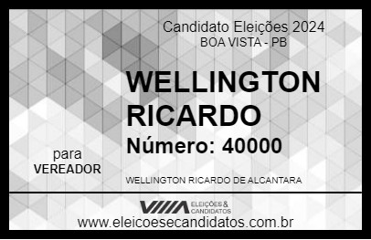 Candidato WELLINGTON RICARDO 2024 - BOA VISTA - Eleições