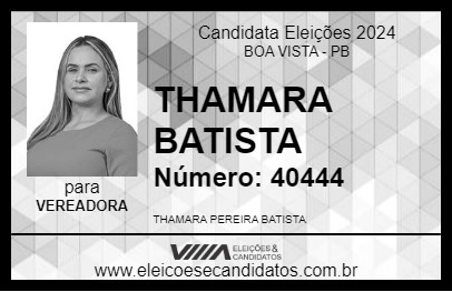 Candidato THAMARA BATISTA 2024 - BOA VISTA - Eleições