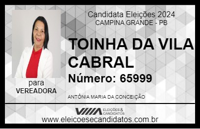 Candidato TOINHA DA VILA CABRAL 2024 - CAMPINA GRANDE - Eleições