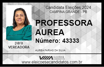 Candidato PROFESSORA AUREA 2024 - CAMPINA GRANDE - Eleições