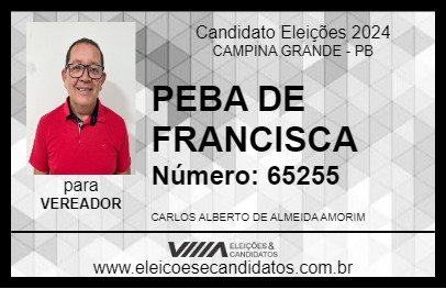 Candidato PEBA DE FRANCISCA 2024 - CAMPINA GRANDE - Eleições