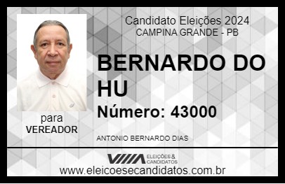 Candidato BERNARDO DO HU 2024 - CAMPINA GRANDE - Eleições