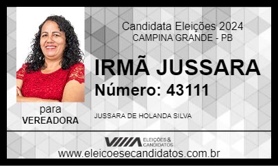 Candidato IRMÃ JUSSARA 2024 - CAMPINA GRANDE - Eleições