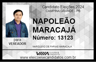 Candidato NAPOLEÃO MARACAJÁ 2024 - CAMPINA GRANDE - Eleições