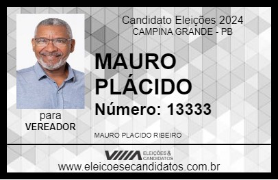 Candidato MAURO PLÁCIDO 2024 - CAMPINA GRANDE - Eleições