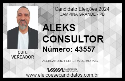 Candidato ALEKS CONSULTOR 2024 - CAMPINA GRANDE - Eleições