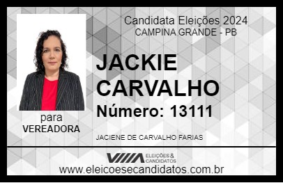 Candidato JACKIE CARVALHO 2024 - CAMPINA GRANDE - Eleições