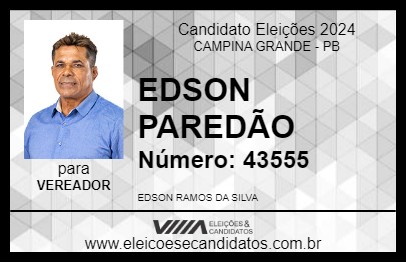 Candidato EDSON PAREDÃO 2024 - CAMPINA GRANDE - Eleições