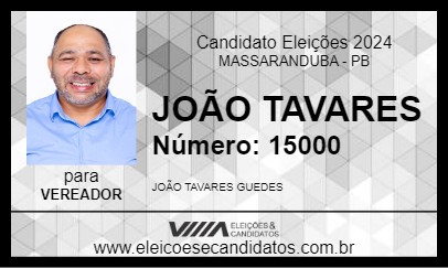 Candidato PROFESSOR JOÃO TAVARES 2024 - MASSARANDUBA - Eleições