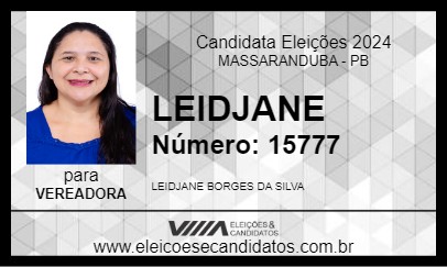 Candidato LEIDJANE 2024 - MASSARANDUBA - Eleições