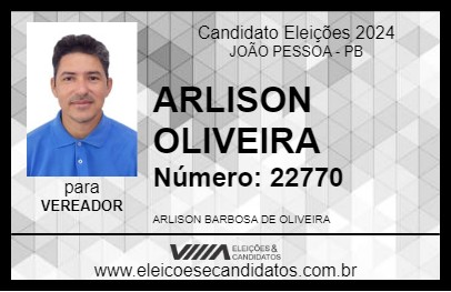 Candidato ARLISON OLIVEIRA 2024 - JOÃO PESSOA - Eleições